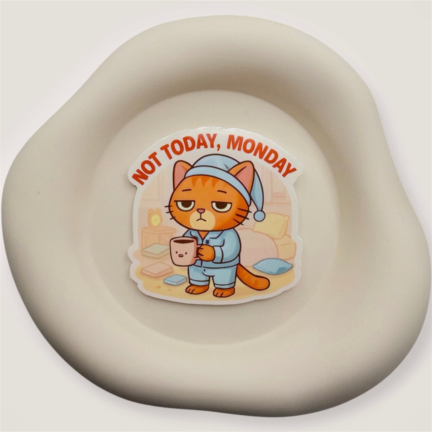 Aussie quote sticker for those needing space from Monday pressure. Offers a soft reset, not resistance. — Handmade sticker — Perth, Australia