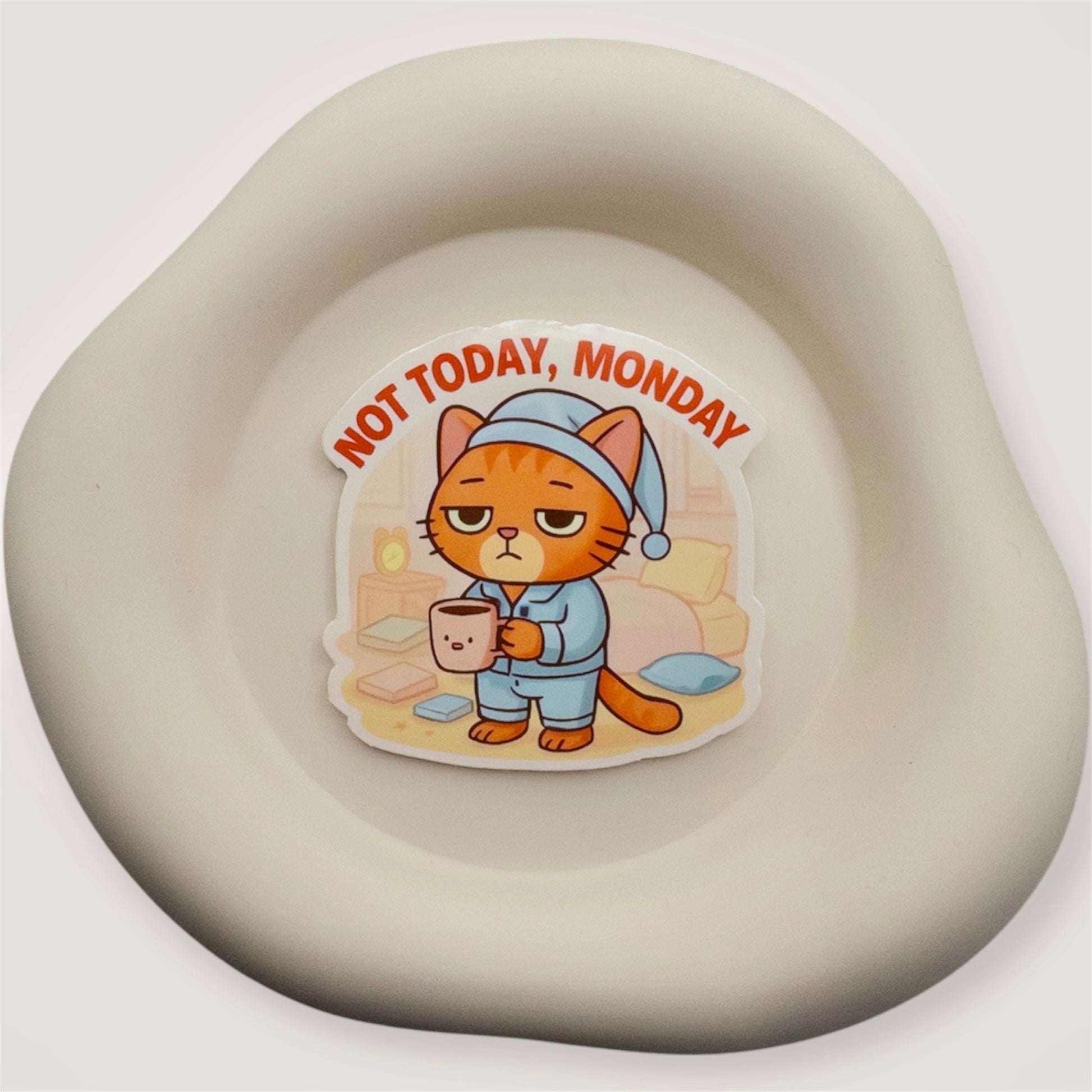 Aussie quote sticker for those needing space from Monday pressure. Offers a soft reset, not resistance.