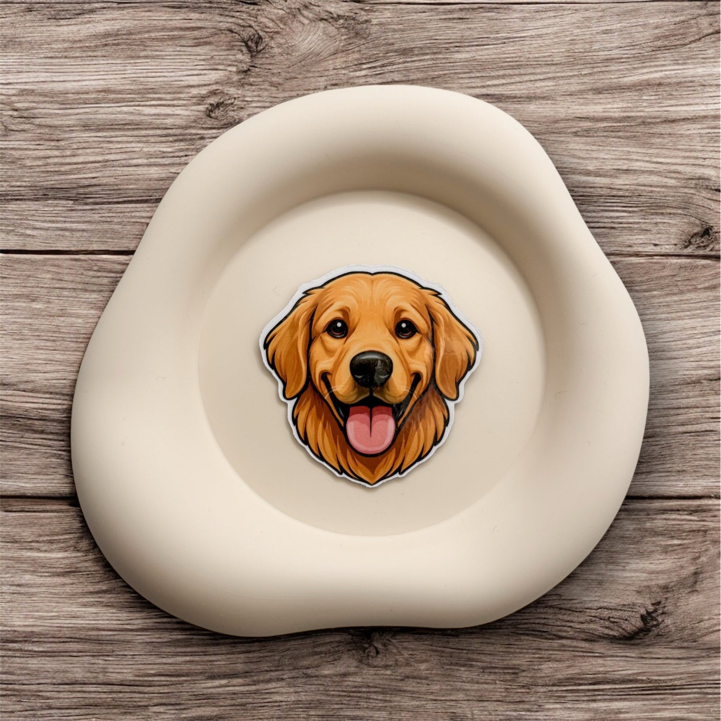 Tired minds feel gently uplifted by this Golden Retriever magnet, perfect for caretakers, team leads, and joy-seeking souls with steady hearts. — Handmade sticker — Perth, Australia