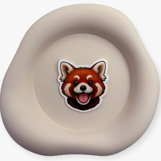 Perth red panda sticker symbolizing quiet strength and quirky flow. Made for those who feel out of sync in loud worlds.