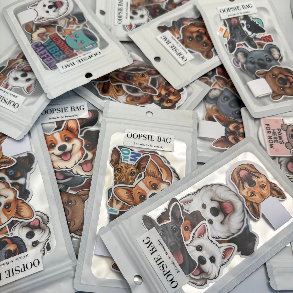 Uncertain days turn hopeful with this Oopsie Bag of magnetic bookmarks and stickers for emotional bargain hunters.