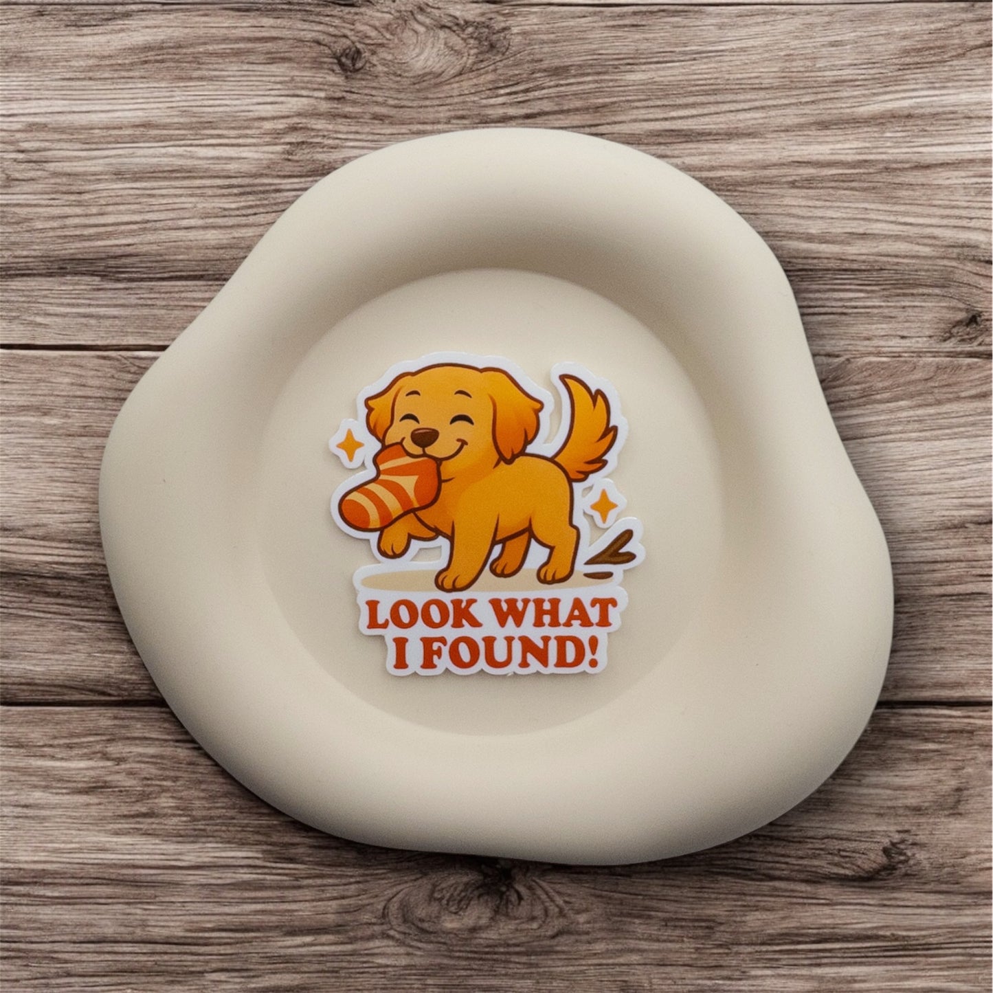 Unexpected joy meets gentle loyalty in this golden retriever sticker, bringing heartwarming energy to any space. Handmade in Australia. — Handmade sticker — Perth, Australia