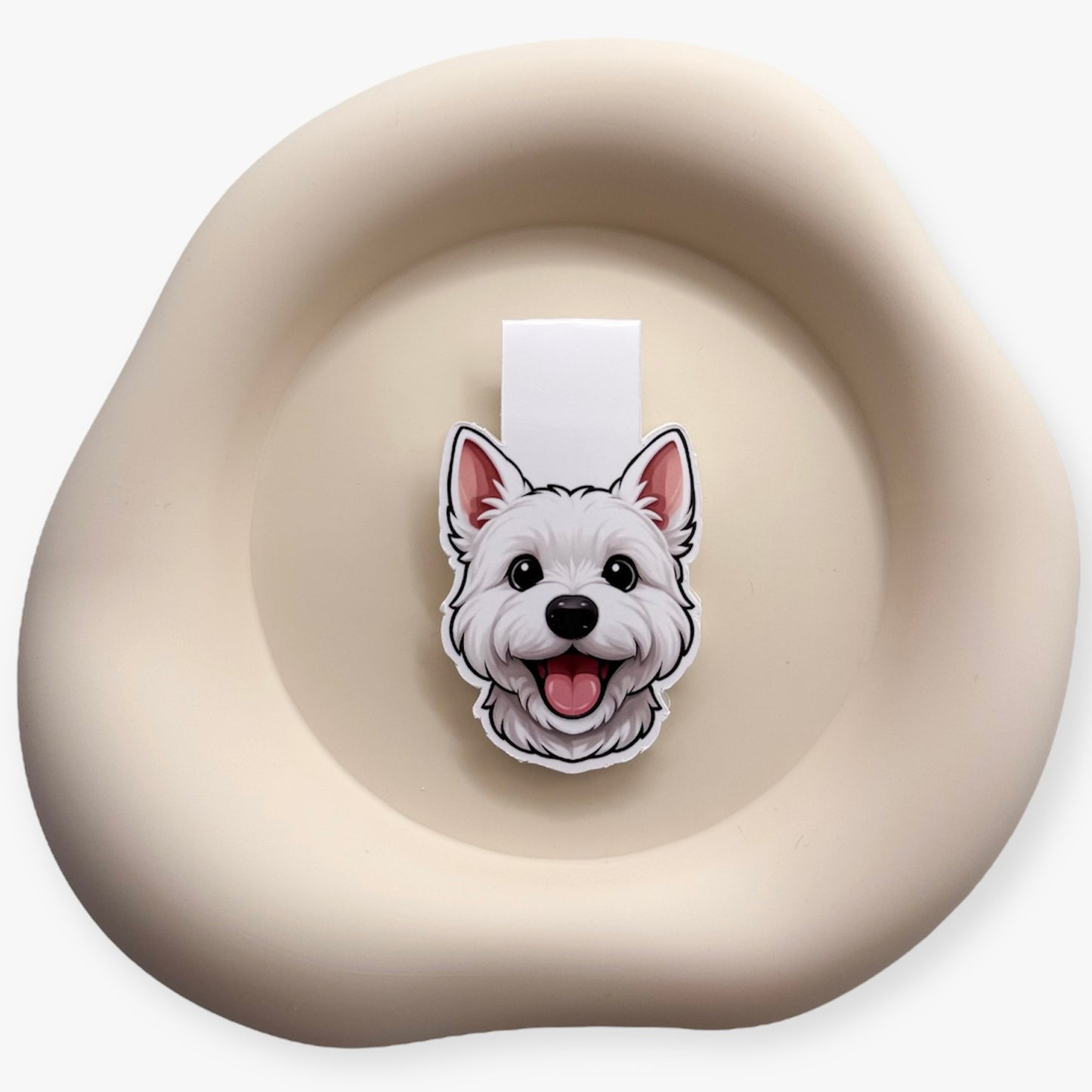 Unsteady readers gain focus with this loyal Westie, ideal for students and deep thinkers with a long view. — Handmade sticker — Perth, Australia